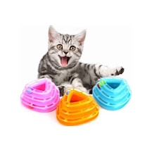 Üç Katlı 28.5 x 13 CM Dönen Toplu Üçgen Kedi Oyuncağı Çok Renkli