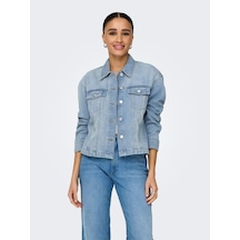 Onlmıka L/s Dnm Jkt Akm Moch Kadın Light Blue Denim Ceket - 15352316 Denim