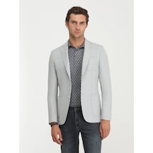 Kip Gri Düz Modern Fit Ceket 001