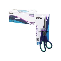 İbico İ20-016 İ120-016 Ev Ve Ofis Makas 21.5cm 8 ½" Büyük Yeşil Paslanmaz Çelik - 12'li Paket