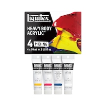 3699309 Professional Heavy Body Akrilik Boya, Sanatçı Kalitesinde, Mükemmel Işık Haslığı, Yağlı Tutarlılık, Renk Seti - 4 Renk Her Biri 59 Ml Tüp