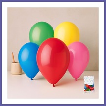 Bezos Renkli Klasik Balon 26 Cm 10'' - 100'lü Paket Nıda Çok Renkli