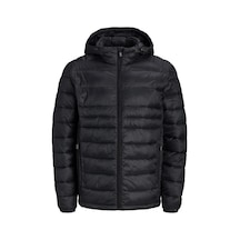 Jack & Jones Jjekıngsley Erkek Kapüşonlu Hafif Şişme Mont Puffer Günlük Rahat Siyah
