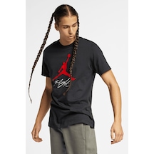 Nike Jordan Jumpman Flight Mens Tee Grafik Baskılı Pamuklu Erkek Tişört Siyah