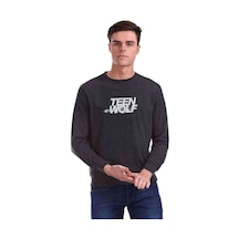 Teenwolf Baskılı Füme Antrasit Erkek Sweatshirt