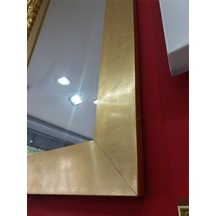 Büyük 124X64Cm Altın Yaldız Salon Antre Komodin Etajer Boy Aynası Altın