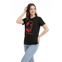 Epilons Zenda1125 Atatürk Baskılı Tişört Kısa Kollu Bisiklet Yaka T-shirt - Siyah Zenda478