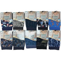 Berrak 4480 Erkek Penye Desenli Likralı Boxer 12 Adet Çok Renkli Berrak 4480 Erkek Penye Desenli Likralı Boxer 12 Adet Çok Renkli