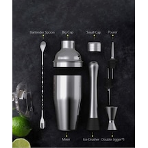 Novahub 6 Parça Kokteyl Seti 750ml Premium Shaker Paketi/