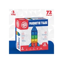 Circle Toys Magnetic Tiles Manyetik Yapı Blokları 72 Parça 3d Steam Eğitici Çocuk Oyuncağı Ve Inşa Seti