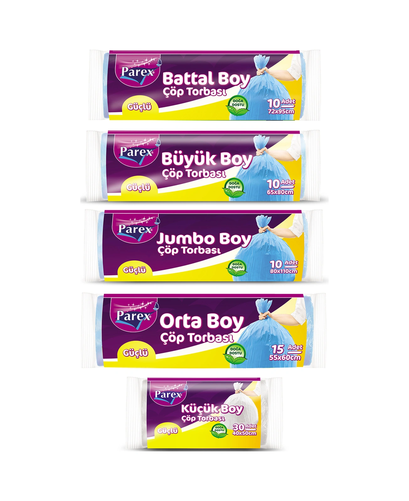 Güçlü Çöp Torbası Karışık Boy Beşli Paket
