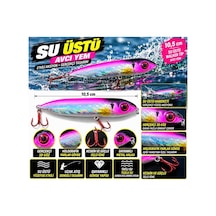 Su Üstü Avcı Yem Holografik Pembe Gümüş Gövde 3d Göz Ve Çift Üçlü Iğne