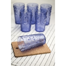 Akrilik Mavi 6'lı Uzun Bardak & Su Meşrubat Bardağı 750ml ( Büyük Boy & Cam Değildir )