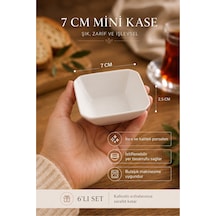 6'lı Set 7 Cm İnce Porselen Mini Kase - Kahvaltılık Sosluk, Reçellik Ve Çerezlik Beyaz - 902121799 Beyaz