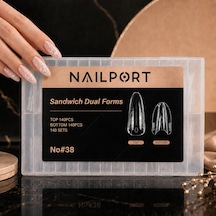 Badem Almond Protez Tırnak Sandwich Dual Üst Form Jel Polygel Acrygel - Akrijel Ve Polijel İçin Dual Form Şablon 280li Wn-df038