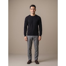 Maccali Erkek Siyah Selanik Bisiklet Yaka Sweatshirt
