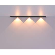 Hareket Sensörlü Ledli Gece Lambası, Parlaklık Ayarı Yapılabilir, 3000k-6000k, 3 Mod, Kablosuz, Merdiven Aydınlatması, Usb Şarj Edilebilir Işık, Led Manyetik Lamba Cata - Bella - Siyah 40 Cm Altın - Siyah