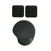 Oval Siyah Kum Desen Bilek Destekli Mouse Pad + 2 Adet Siyah Kupa Fincan Bardak Altlığı Altlık Set