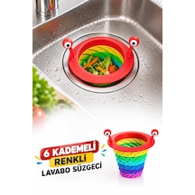 Renk 6 Kademeli Silikon Lavabo Süzgeci Gider Tıkacı Mutfak Banyo Lavabo Kapağı