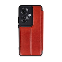 Oppo Reno 11f Kılıf Flip Cover - Kırmızı -