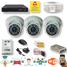 3 Kameralı Set Yapay Zeka Özellikli Gece Görüşlü 5 Mp Sony Lensli Fullhd İç Mekan Güvenlik Kamerası Seti D136b-104