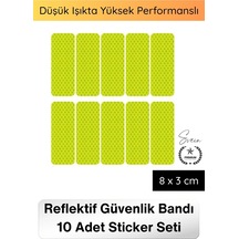 Reflektör Reflektör Honeycomb Reflektif Güvenlik Bandı Altıgen Petek Dokulu 10 Adet Sticker Seti Ya