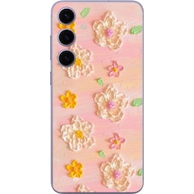 Samsung Galaxy S24 Plus Uyumlu Pastel Papatya Baskılı Silikon Kılıf Renkli