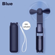 Goldenqian Açık İçin Kullanışlı Güç Banka Katlanabilir El Fan İle Mini Taşınabilir El Fanı 2000mah Usb Şarj Edilebilir Katlanır Küçük Cep Fan Blue