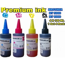Premium Ink Brother Bt5000/6000 T300/T500/T800W 4 Renkx100 ML Set