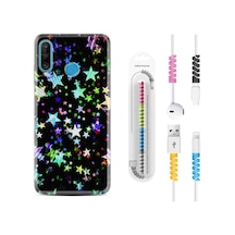 Huawei P30 Lite Kılıf Kablo Koruyuculu Yıldızlar 1601