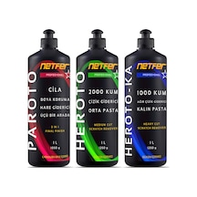 Netfer 3'lü Orta Kalın Pasta Cila Set - 3x1 L