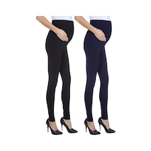 Luvmabelly Myra8001 8009 Beli Ayarlanabilir Hamile Tayt Seti-lacivert - Siyah
