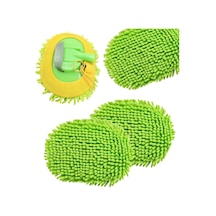 Ayrex Teleskopik Mikrofiber Araç Yıkama Fırçası Yedek Mop Başlığı Sarı 1 Adet