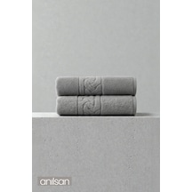 2'li Rita Antrasit Banyo Havlusu - 70x140 Cm, 240gr, %100 Pamuk, Spa Ve Otel Havlusu, Günlük Kullanıma Uygun Antrasit