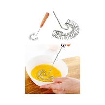 Bambu Saplı Paslanmaz Çelik Yaylı Çırpma Teli Karıştırıcı Saplı Yumurta Çırpıcı