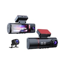 4k Ultra Hd 3 Kameralı Araç Kamerası, Wifi Ve Gps Takipli, Gece Görüşlü, G-sensörlü, Ön + İç +
