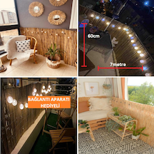60 Cm X 7 Metre Doğal Bambu Çit Hasır Kamış Bahçe Çiti Balkon Çiti Dekorasyon Gölgelik Çit