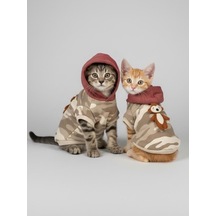 Safari Friends Kapüşonlu Kedi Sweatshirt Küçük Irklar