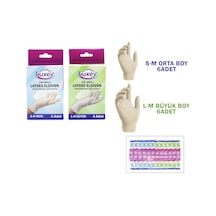 Luxev Latex Muayene Eldiveni 6 Adet Lateks M-l Beden S-m - 24'li Paket