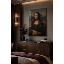 Leonardo Da Vinci Mona Lisa Cam Tablo Klasik Sanat Dekoratif Du