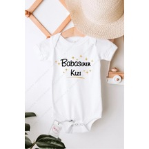 Hediyenza Babasının kızı Özel Tasarım Bebek Zıbın Pamuklu Çıtçıtlı Body Beyaz