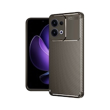 Newface Oppo Reno 13 Pro Kılıf Auto Focus Karbon Kapak - Kahverengi Kahverengi