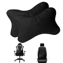 Microcase 3d Ortopedik Oto Araç Oyuncu Koltuk Bel Destek Yastığı 36x26cm 2 Adet Al4336 Siyah