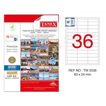 Tanex Tw-2536 63X24MMx100Adet Lazer Yazıcı Etiketi
