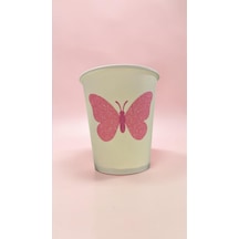 Kelebek Doğumgünü Parti Etkinlik Temalı Tek Kullanımlık 7 Oz 50 Adet Karton Bardak