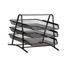 Siyah Metal Evrak Rafı 3lü