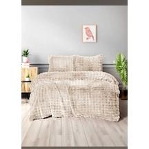 Merinos Diamond Kürk Comforter Set Çift Kiş Yorganseti-bubble Bej Bej