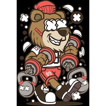 Sporcu Ayı Sticker 10x10 Cmrenkli Sticker