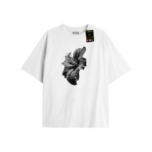 Flood Of Style Beyaz Oversize T-shirt Çiçek Özel Tasarım