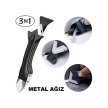 3'ü 1 Arada Fayans Derz Dolgu Kazıyıcı Sıyırıcı Silikon Sökücü Ve Uygulayıcı Aparatı Metal Ağızlı